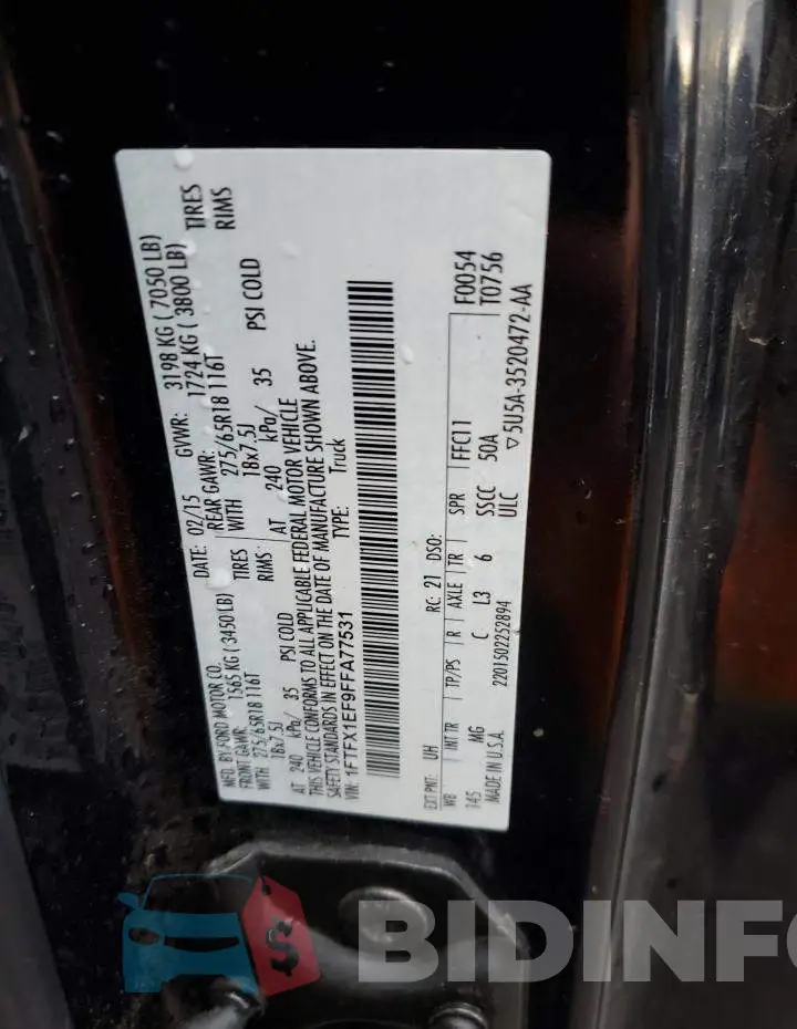 1FTFX1EF9FFA77531 Photo# 12