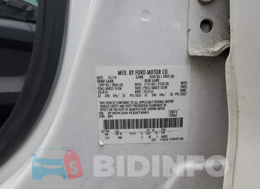 2FMDK3AK1EBA74963 Photo# 14
