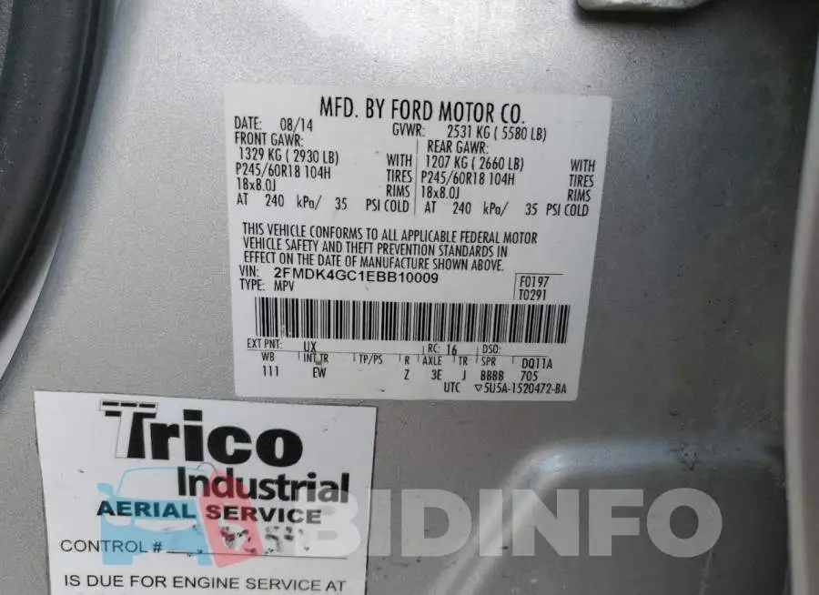 2FMDK4GC1EBB10009 Photo# 12
