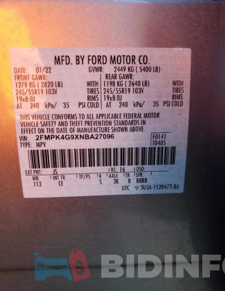 2FMPK4G9XNBA27096 Photo# 13