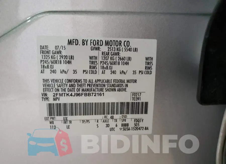 2FMTK4J96FBB72161 Photo# 12