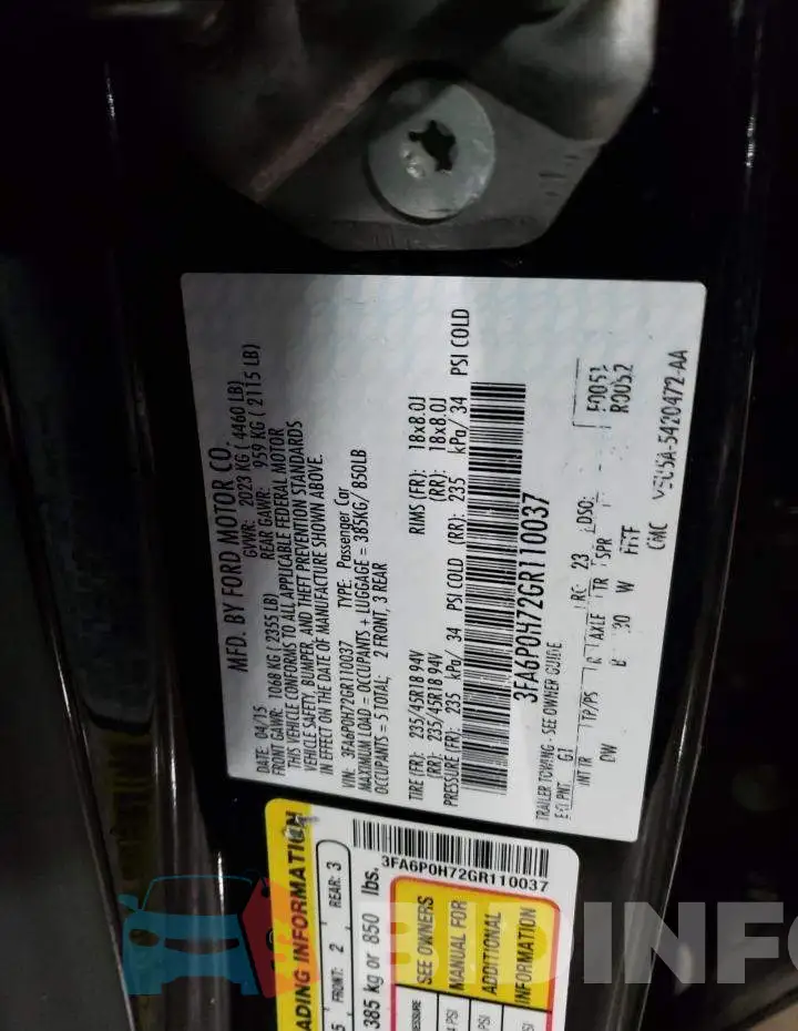 3FA6P0H72GR110037 Photo# 13