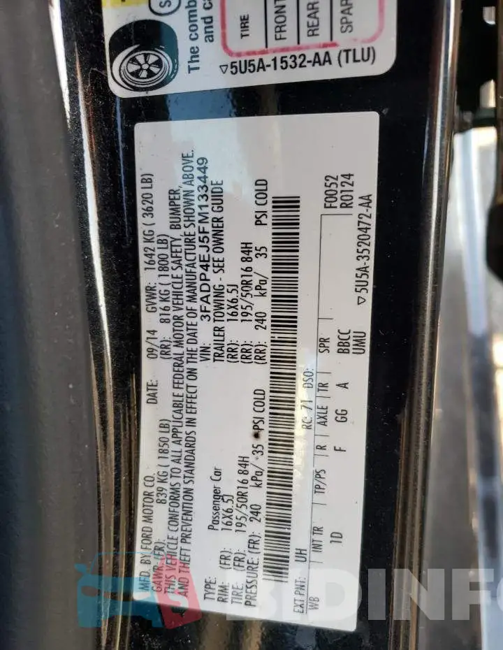 3FADP4EJ5FM133449 Photo# 13