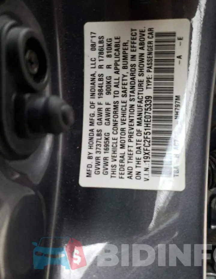19XFC2F51HE075339 Photo# 12