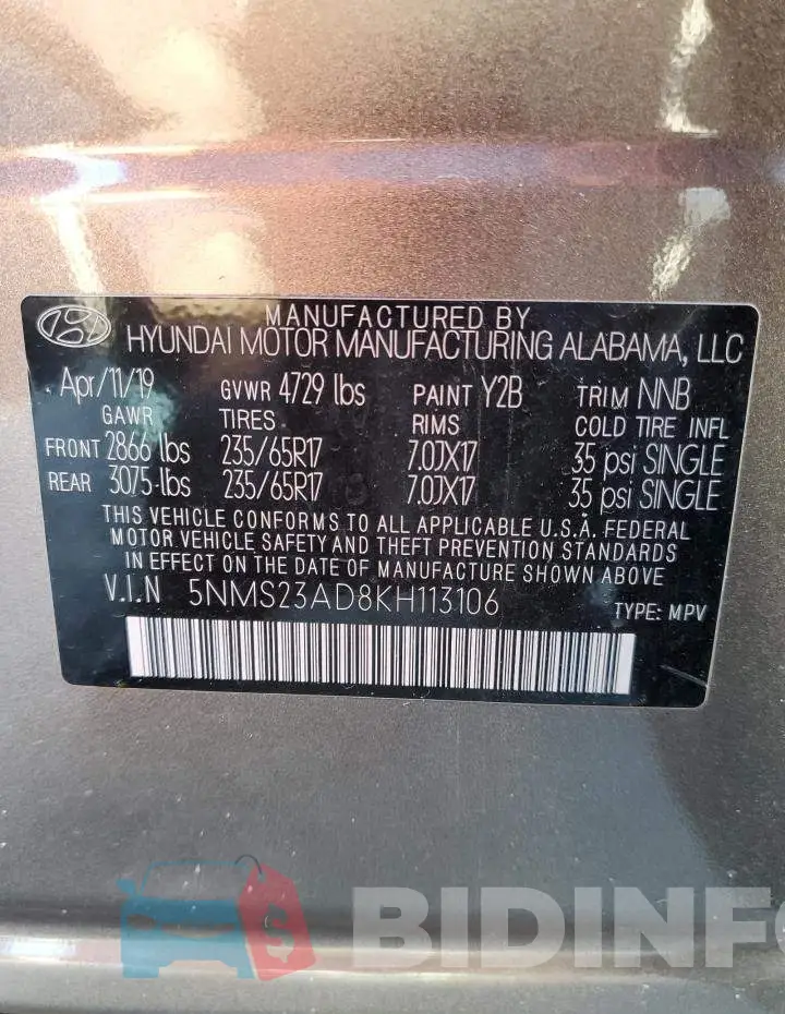 5NMS23AD8KH113106 Photo# 13