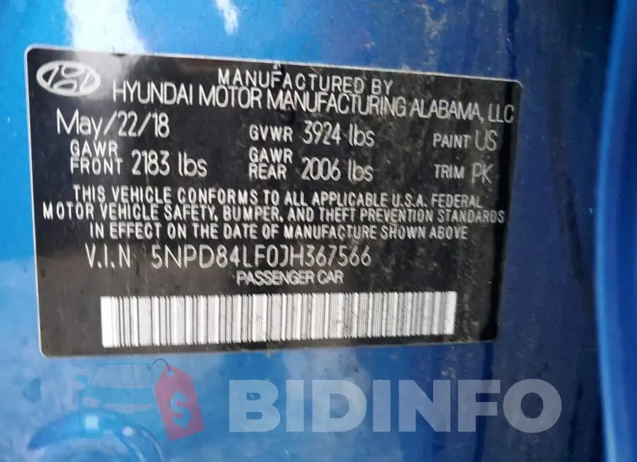 5NPD84LF0JH367566 Photo# 12