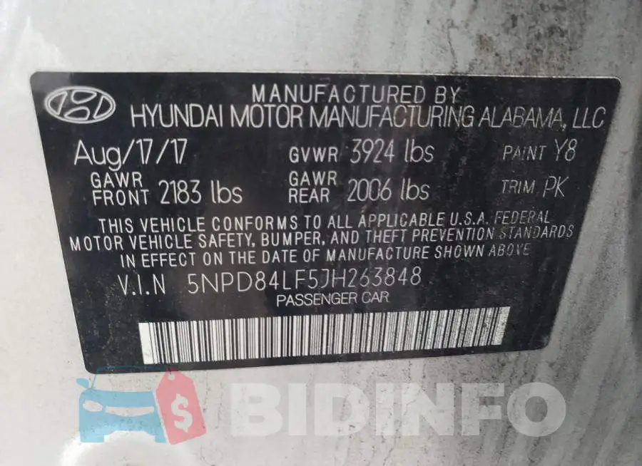 5NPD84LF5JH263848 Photo# 12