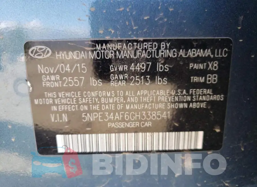 5NPE34AF6GH338541 Photo# 12