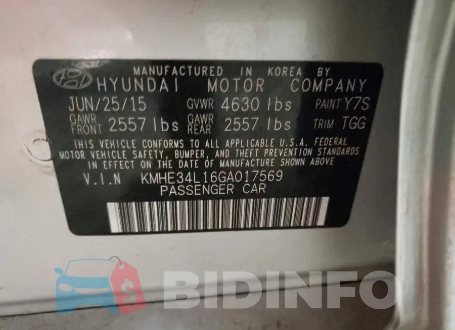 KMHE34L16GA017569 Photo# 12