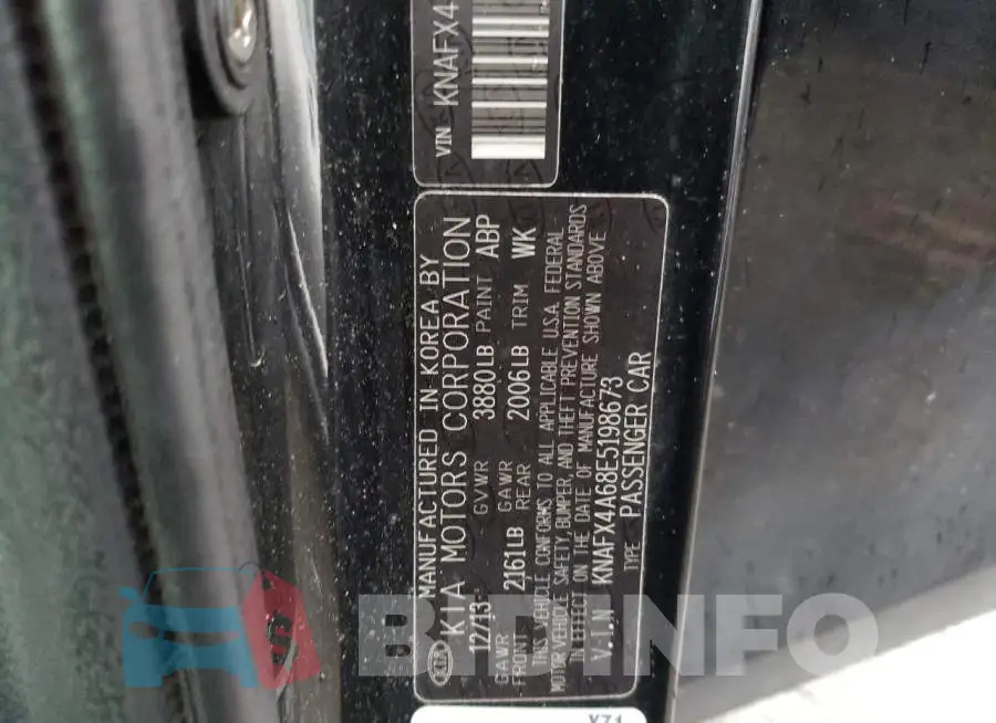 KNAFX4A68E5198673 Photo# 10