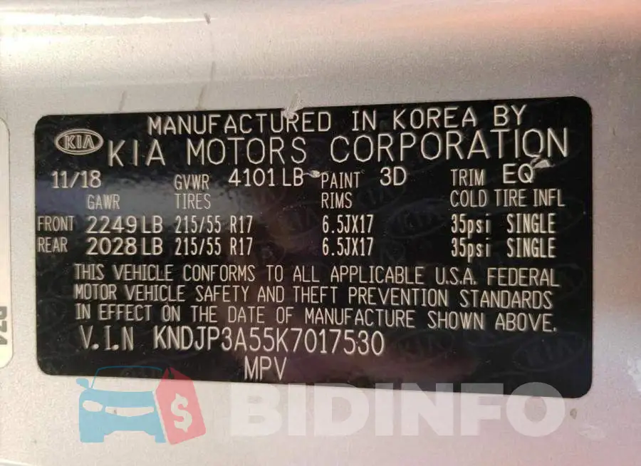 KNDJP3A55K7017530 Photo# 12