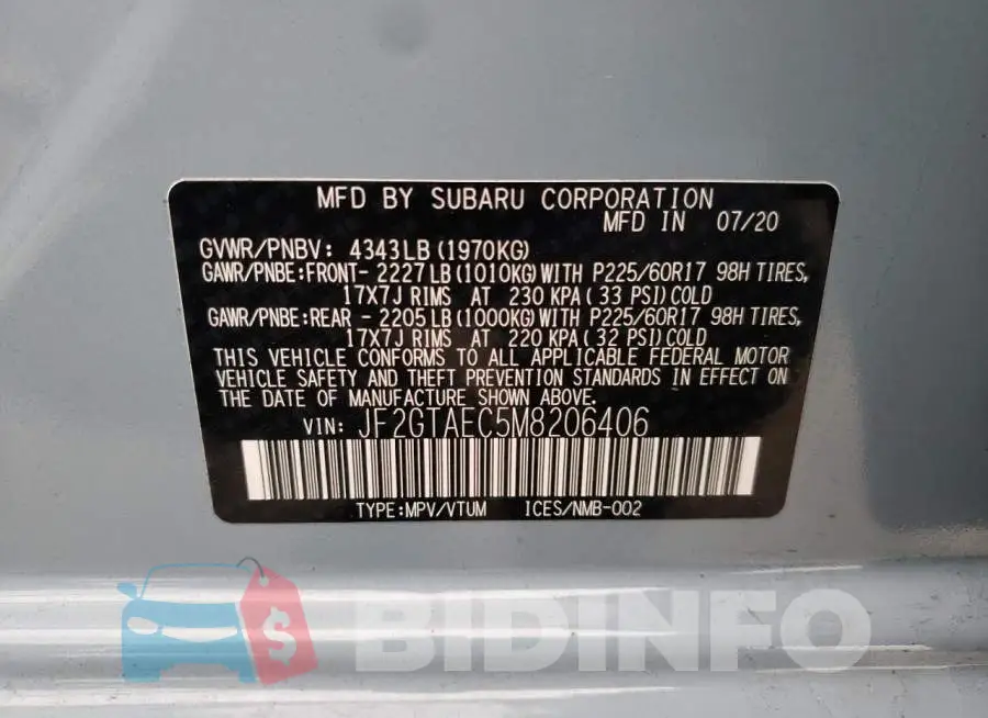 JF2GTAEC5M8206406 Photo# 12