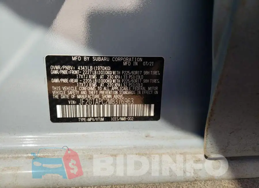 JF2GTAPC2M8376963 Photo# 12