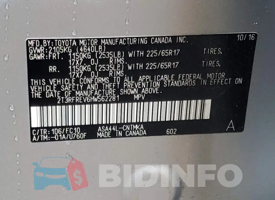 2T3RFREV6HW562281 Photo# 10