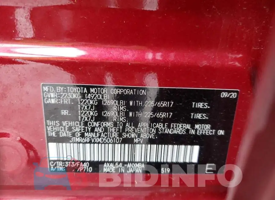 JTMR6RFVXMD506107 Photo# 13