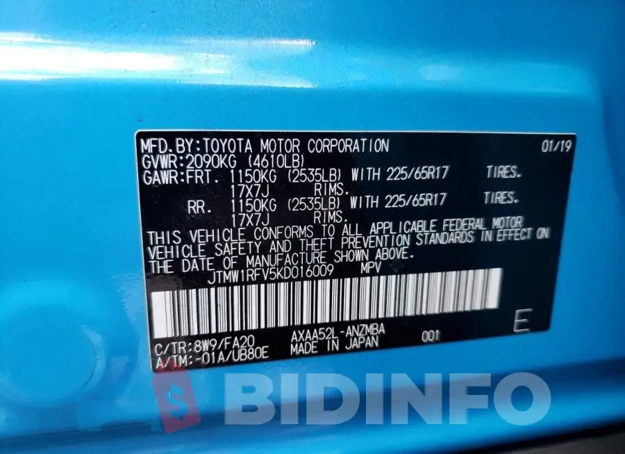JTMW1RFV5KD016009 Photo# 13