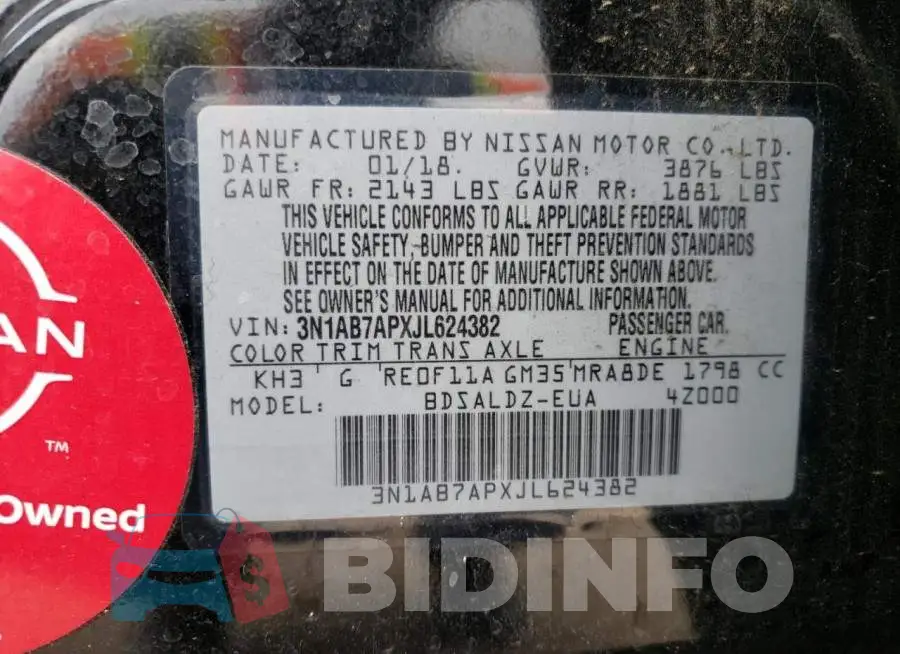 3N1AB7APXJL624382 Photo# 12