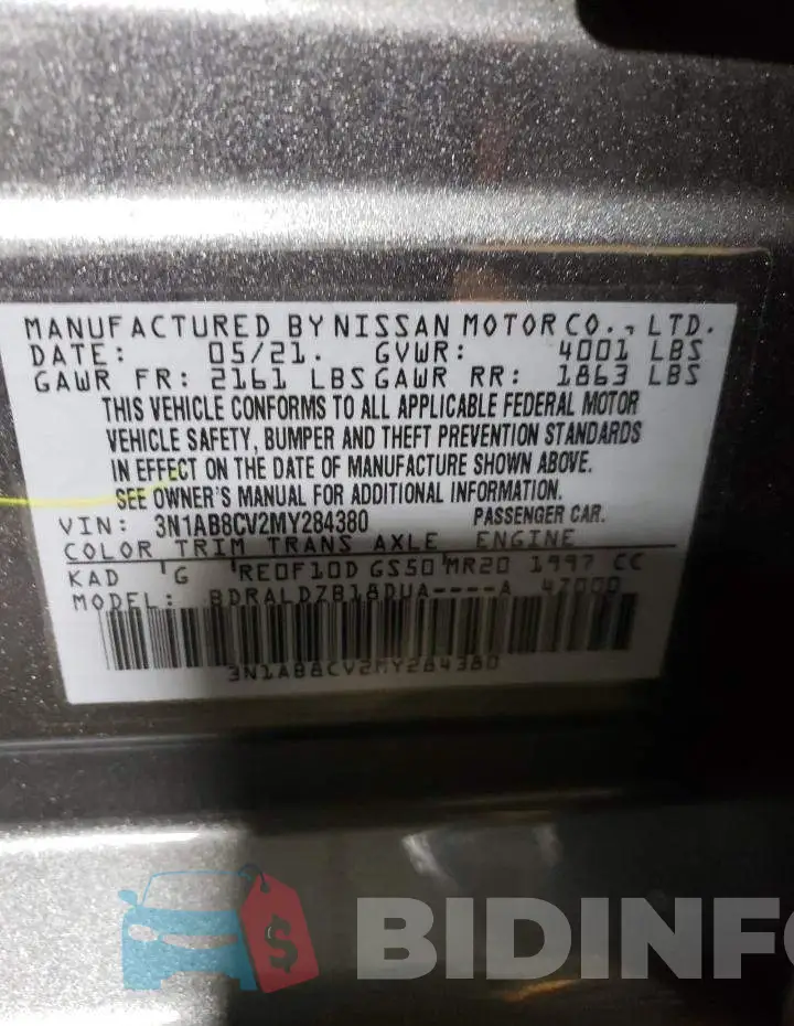 3N1AB8CV2MY284380 Photo# 13