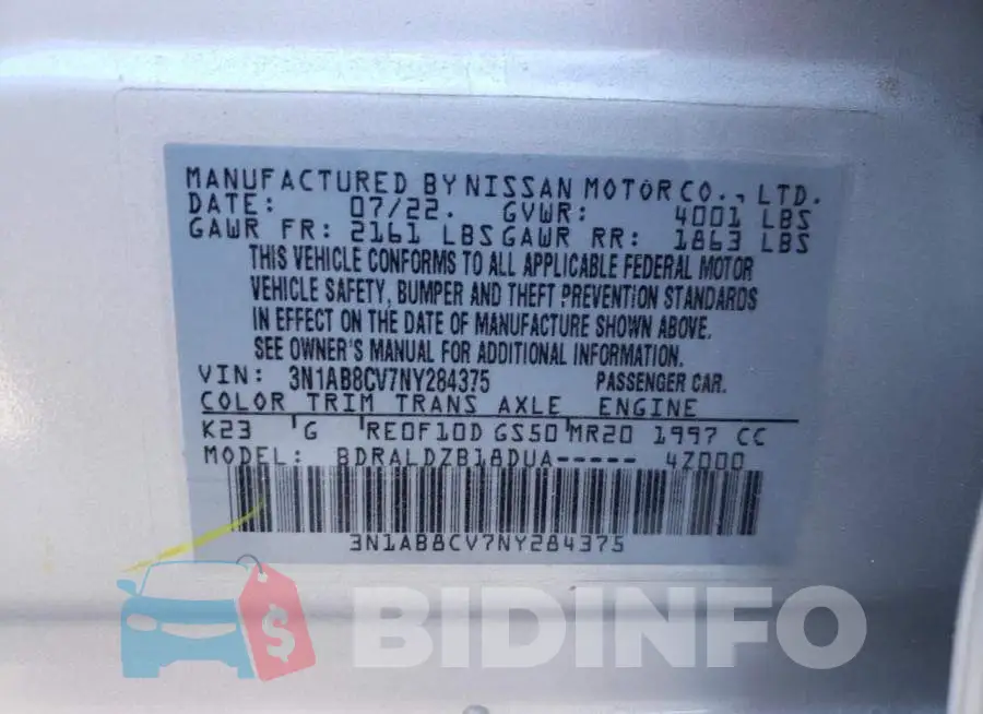 3N1AB8CV7NY284375 Photo# 13