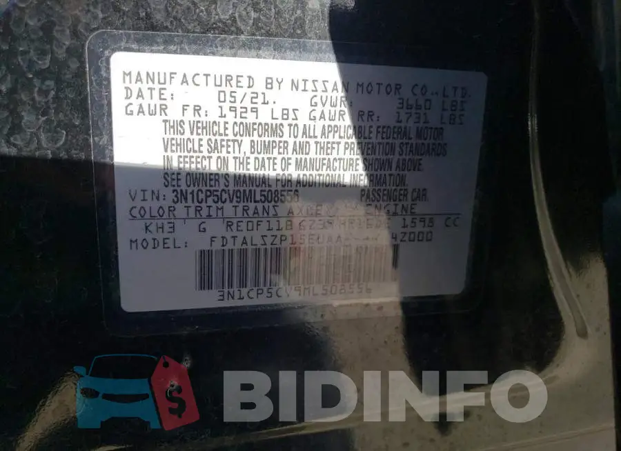 3N1CP5CV9ML508556 Photo# 13