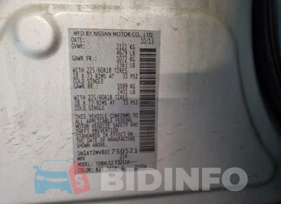 5N1AT2MV8EC750521 Photo# 13