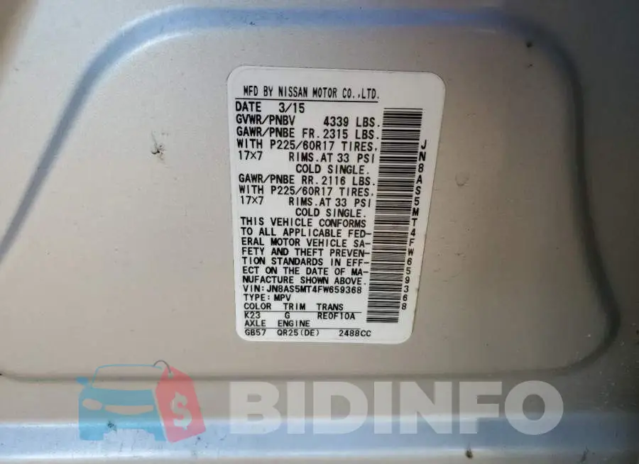 JN8AS5MT4FW659368 Photo# 12