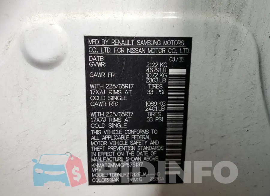 KNMAT2MV4GP675137 Photo# 12