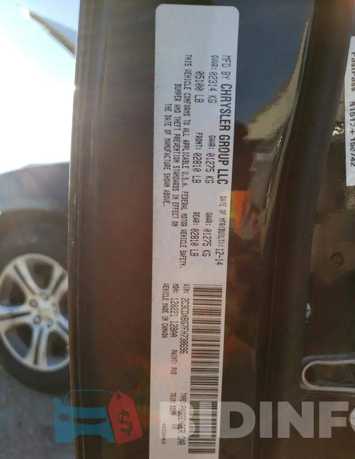 2C3CDXBG7FH738696 Photo# 13