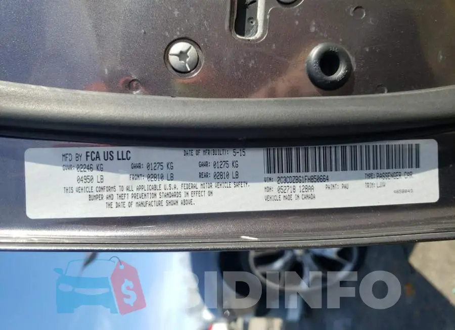 2C3CDZBG1FH850664 Photo# 13