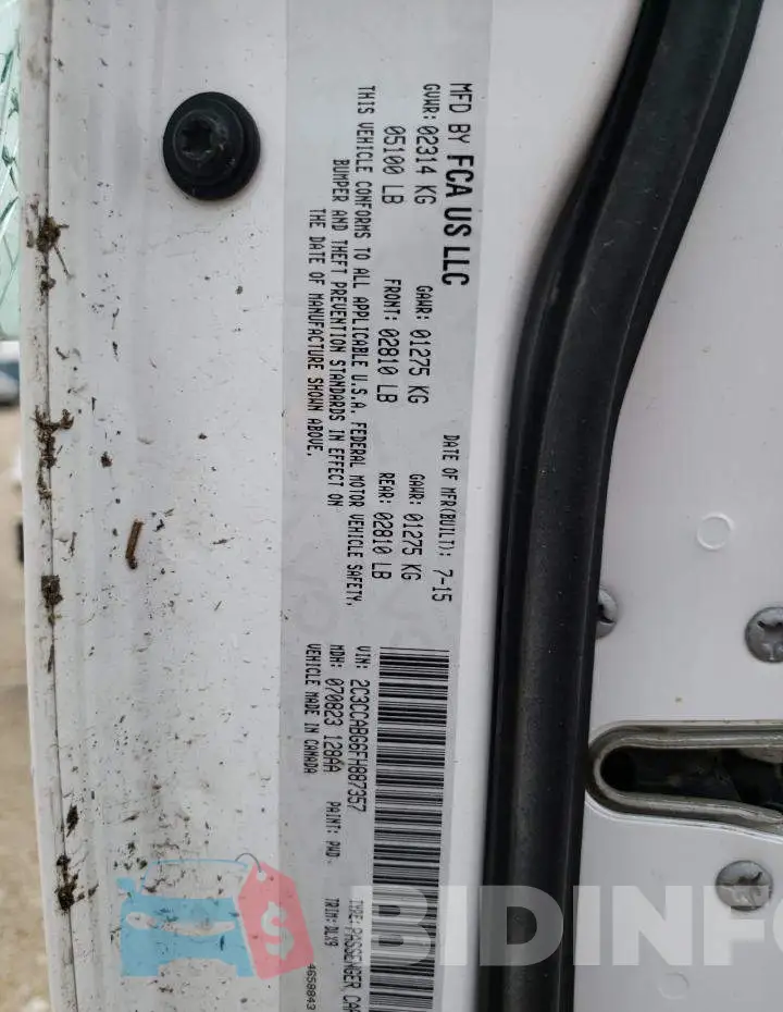 2C3CCABG6FH887357 Photo# 13