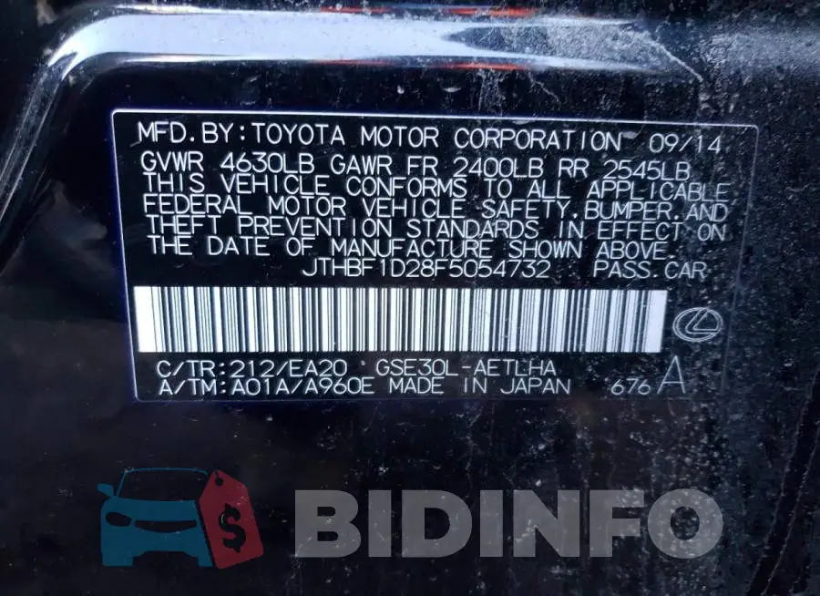 JTHBF1D28F5054732 Photo# 12