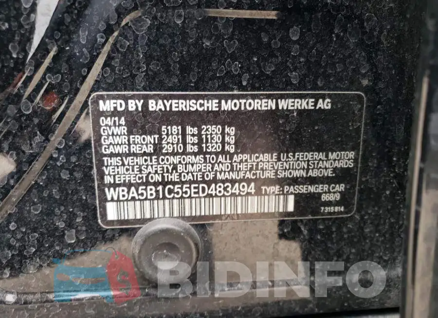 WBA5B1C55ED483494 Photo# 12