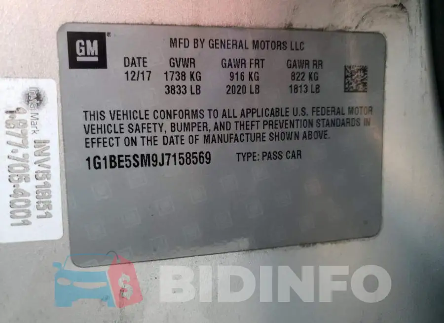 1G1BE5SM9J7158569 Photo# 12