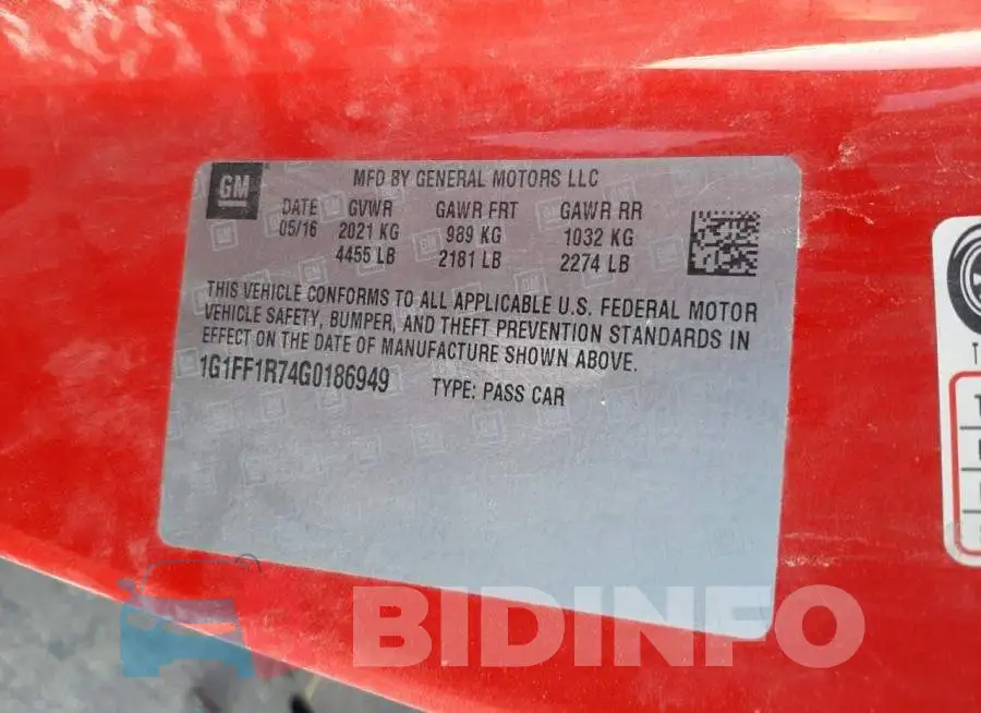 1G1FF1R74G0186949 Photo# 13