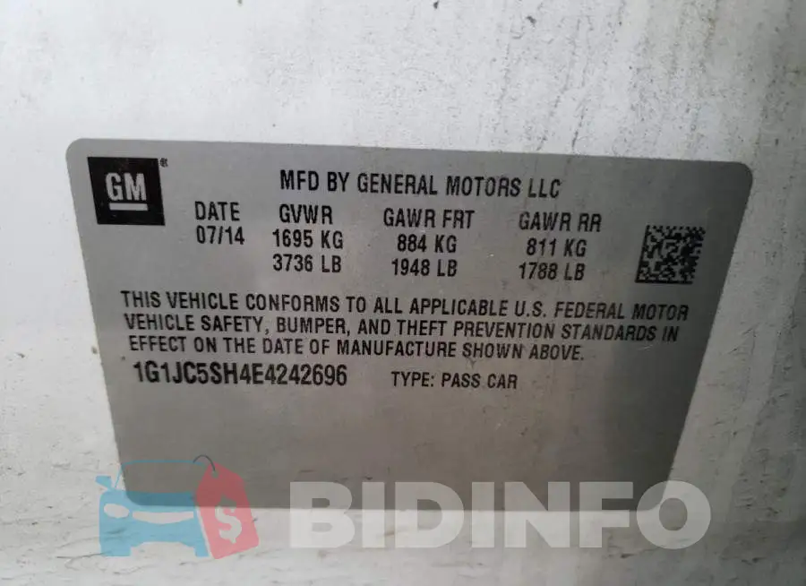 1G1JC5SH4E4242696 Photo# 12