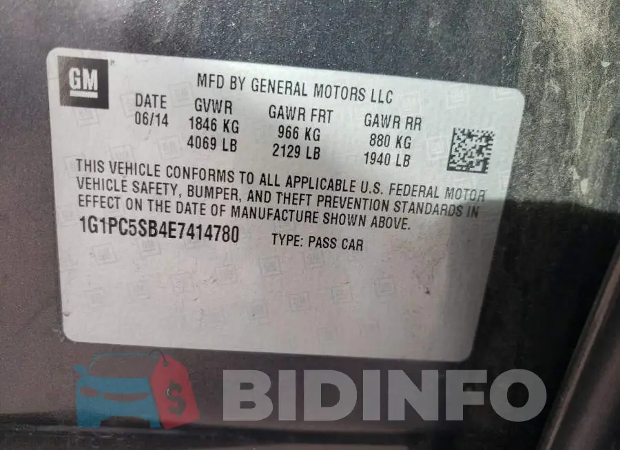 1G1PC5SB4E7414780 Photo# 10
