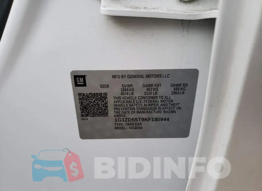 1G1ZD5ST9KF180944 Photo# 13