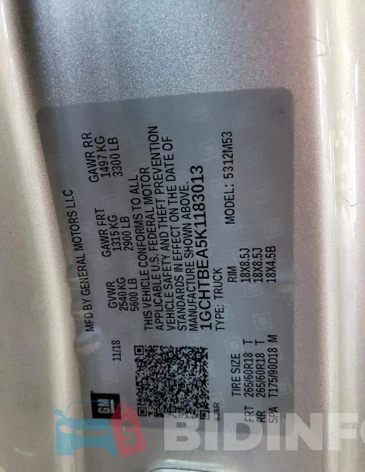 1GCHTBEA5K1183013 Photo# 13