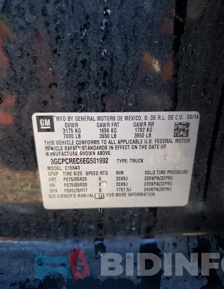 3GCPCREC6EG501992 Photo# 12