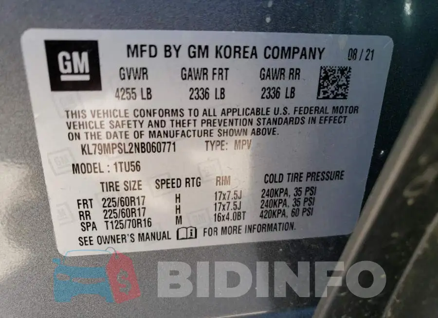 KL79MPSL2NB060771 Photo# 13