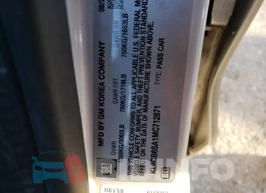 KL8CB6SA1MC712871 Photo# 13