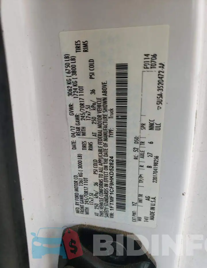 1FTMF1CF9HKD52824 Photo# 12