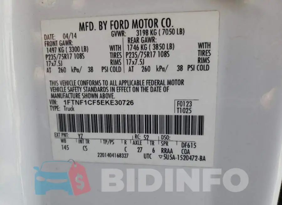 1FTNF1CF5EKE30726 Photo# 12