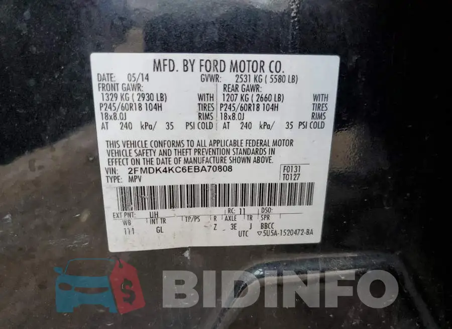 2FMDK4KC6EBA70808 Photo# 13
