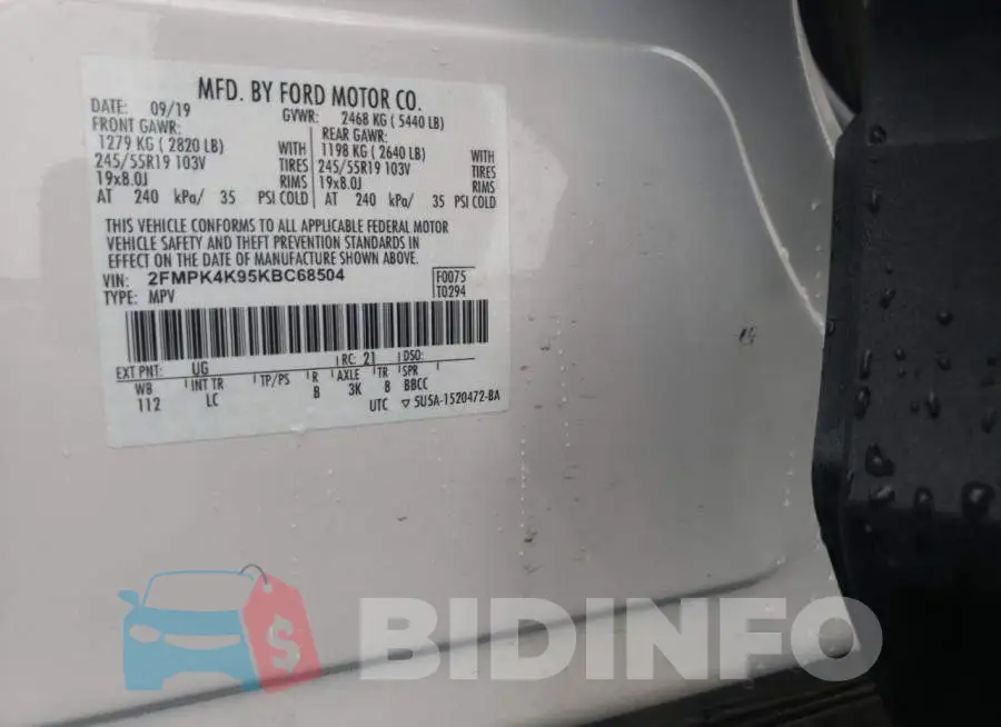 2FMPK4K95KBC68504 Photo# 14