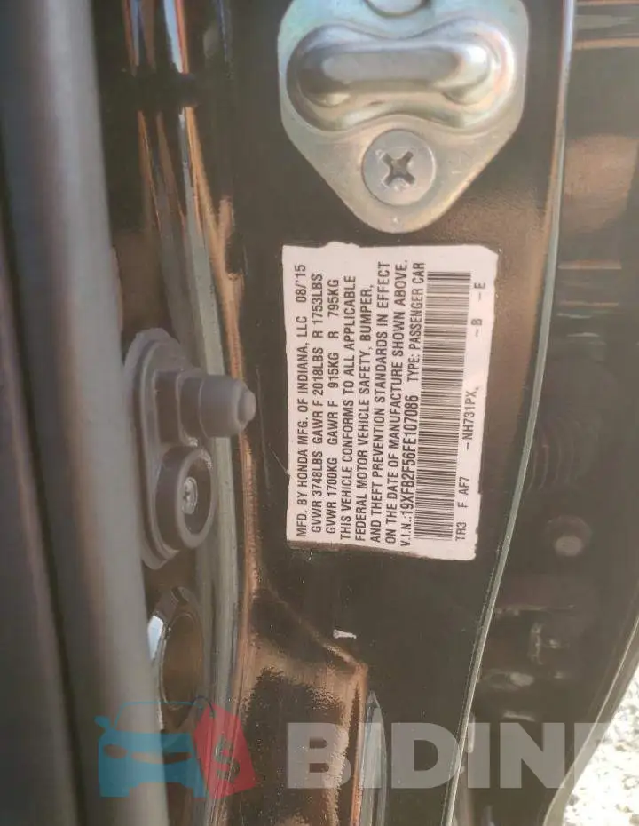 19XFB2F56FE107086 Photo# 12