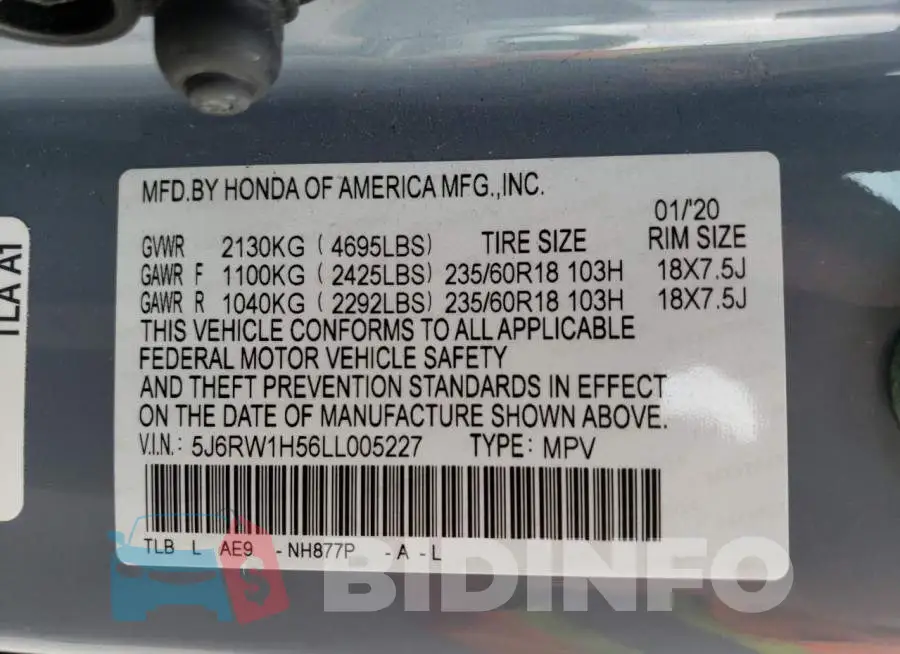 5J6RW1H56LL005227 Photo# 13