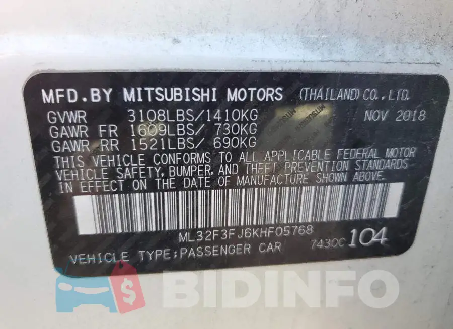 ML32F3FJ6KHF05768 Photo# 10