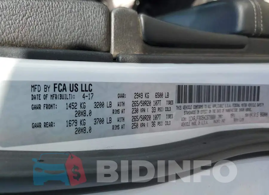 1C4RJFBG5HC879880 Photo# 13