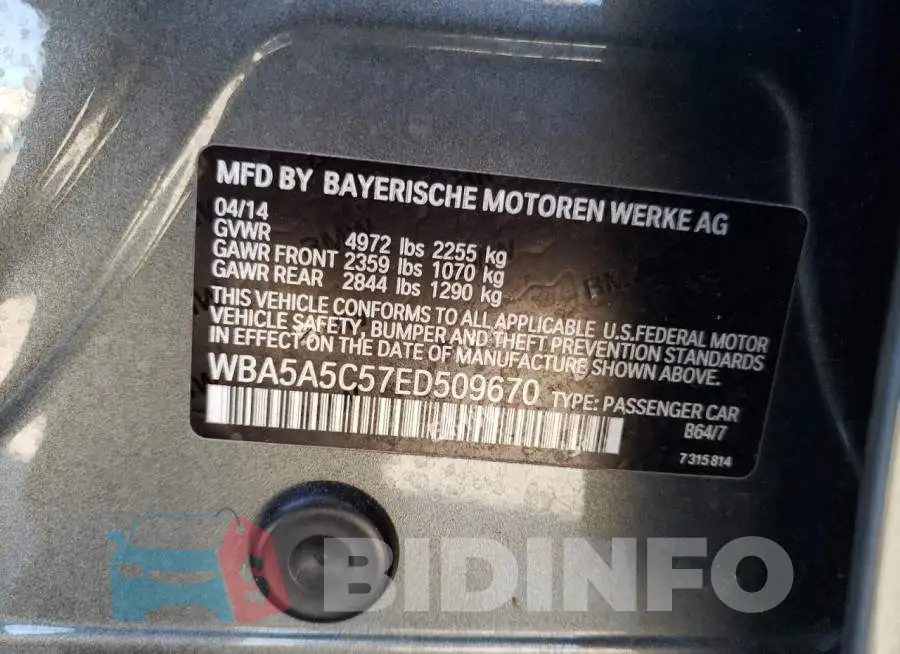 WBA5A5C57ED509670 Photo# 12